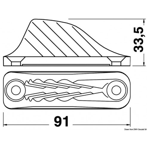 Fixation centrale en aluminium CL219 - Clamcleat
