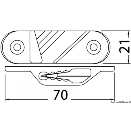 CL241 Högerhängd fast klämfäste i aluminium - Clamcleat