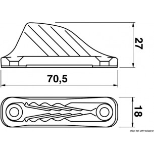 Aluminium central fixe CL254 Clamcleat 2