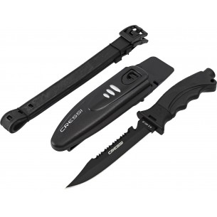 Borg black blade diving knife 14.5 mm blade. - Cressi