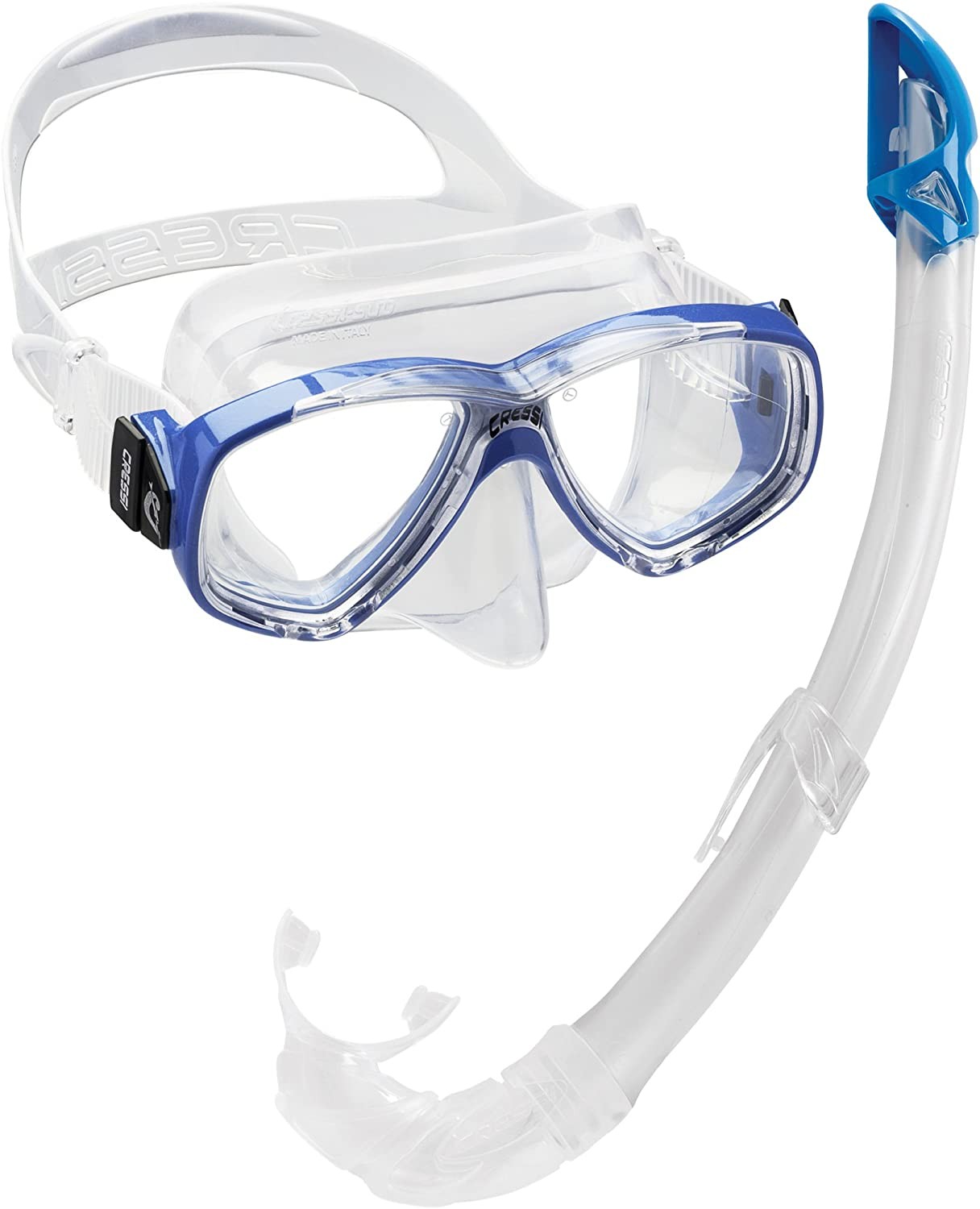 Maschera e boccaglio Perla + Mexico trasparente per adulti - Cressi : Colore - Blu