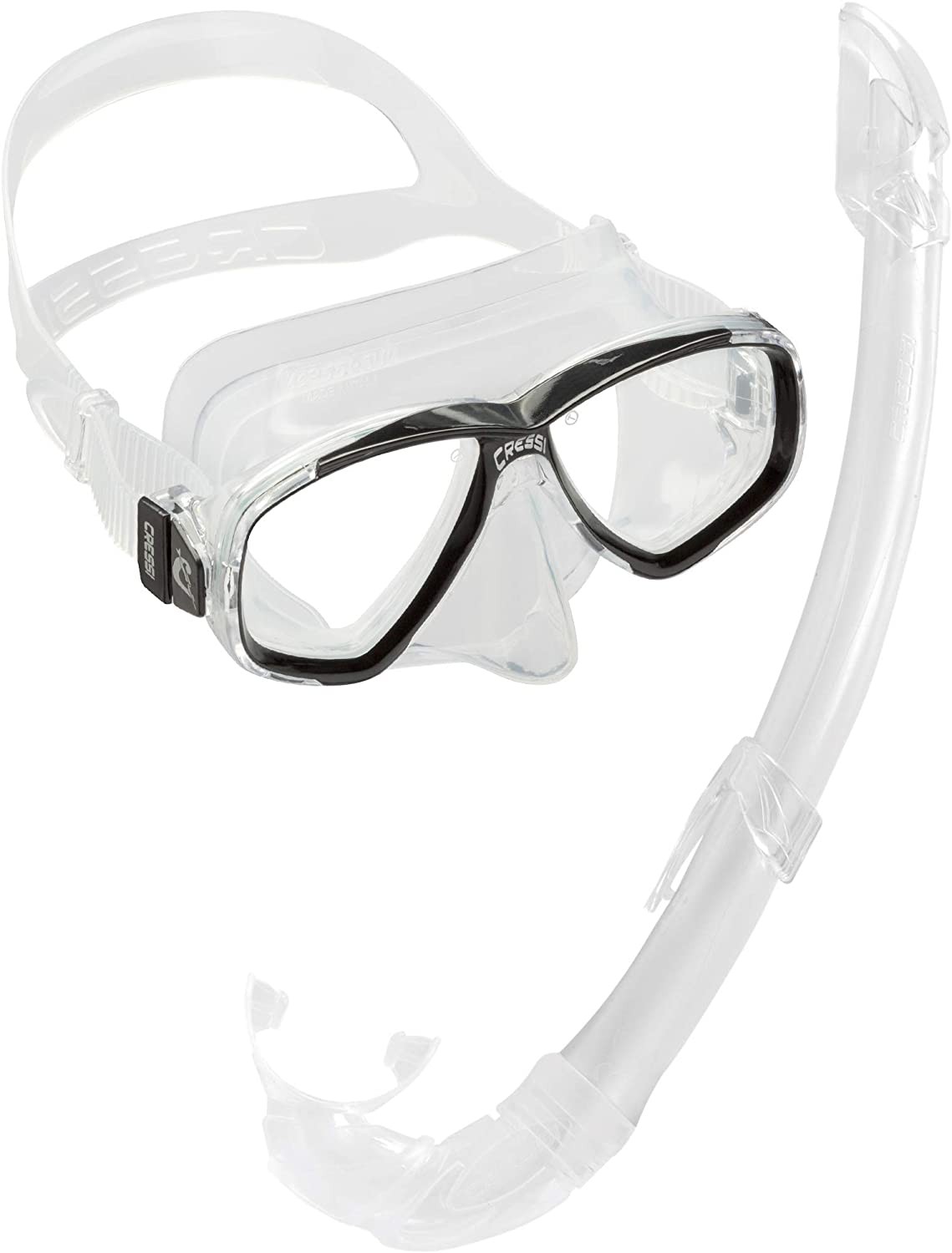 Maschera e boccaglio Perla + Mexico trasparente per adulti - Cressi : Colore - Nero