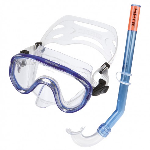 Maschera e boccaglio Marina SLT + Seac Z blu per bambini - Seac