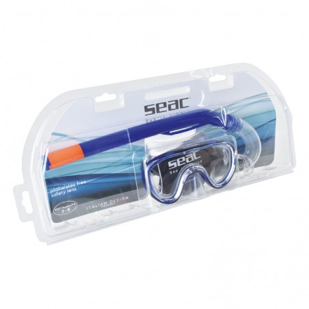 Maschera e boccaglio Marina SLT + Seac Z blu per bambini - Seac