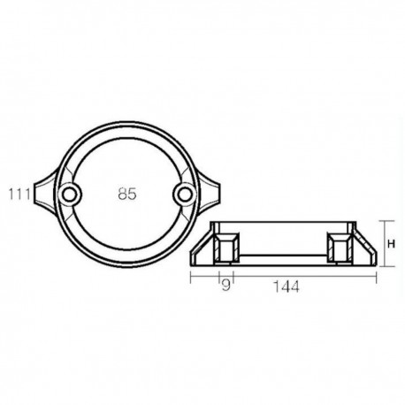 Aluminiumsanodesett for Volvo Penta 290 C dobbeltpropellmotorer