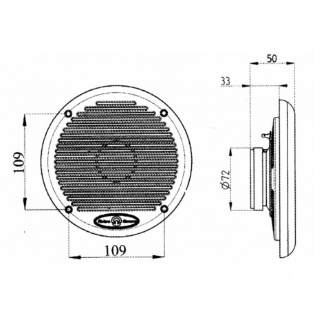 Paar UV-beständige marine Lautsprecher aus weißem Kunststoff