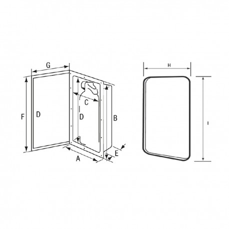PVC niche for extinguisher kg.1 with door