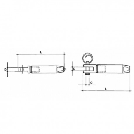 Connecteur rapide à fourche en acier inoxydable AISI 316