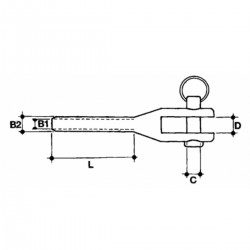 AISI 316 stainless steel fork press-fit terminal 2