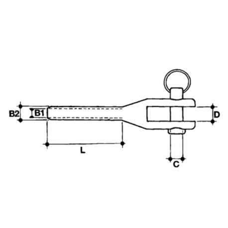 Gabel-Pressanschluss aus Edelstahl AISI 316