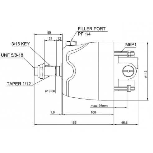 18cc Hydraulic Pump (For engines up to 150HP)