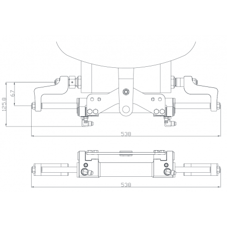 Hydraulic cylinder for FB engines up to 150HP