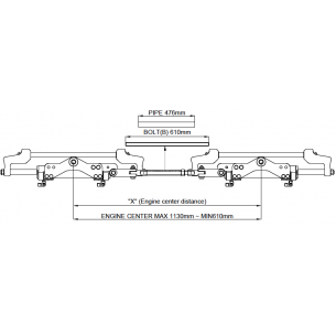 Kit de direction hydraulique pour l'installation d'un moteur hors-bord double jusqu'à 350HP avec double cylindre - Seafirst 2