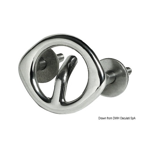 Stern ski tow ring made of Ø 60 mm stainless steel.