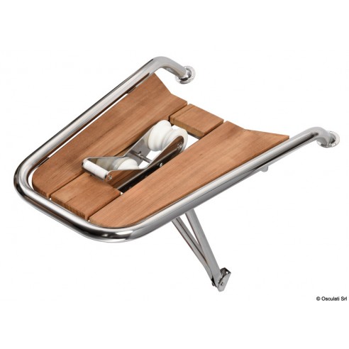 Stainless steel and teak dolphin boat with anchor nose 750x500x330 mm. - Osculati