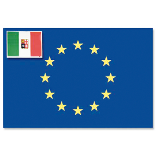 Europa + Italien Flaggenaufkleber - Adria Flags