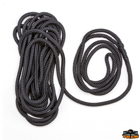 Black polyester lead line Ø 12 mm. 7 m.
