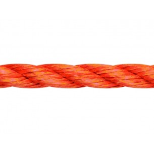 Orange polypropylene mooring rope Ø 30 mm.