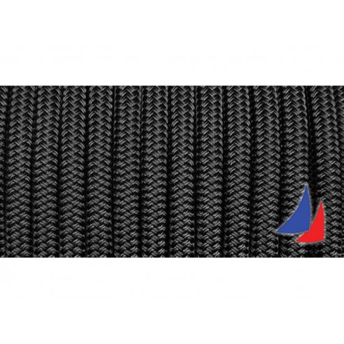 Black Mega Yacht mooring line in polyester Ø 28 mm.