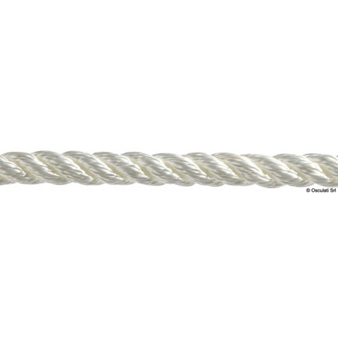 White polyester 3-timber mooring rope Ø 28 mm. 100 mt. - Osculati