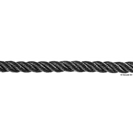 Black polyester kernel mooring rope Ø 20 mm. 100 mt. - Osculati