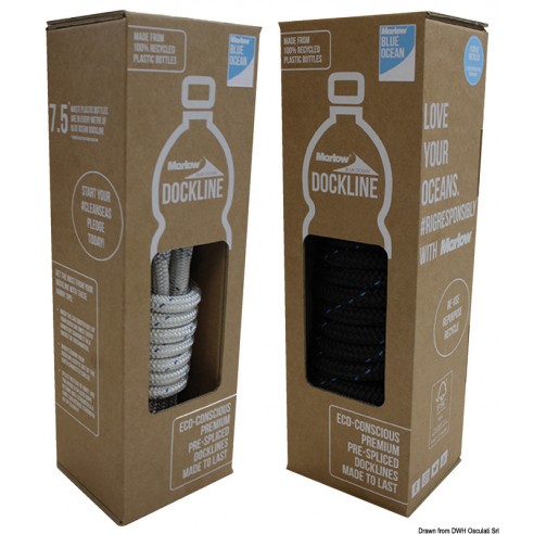 Black polyester mooring rope Ø 12 mm. 6 m. - Osculati