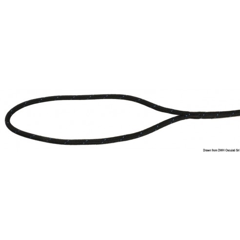 Schwarzer Festmacher aus Polyester, Ø 12 mm. 6 m. - Oskulati