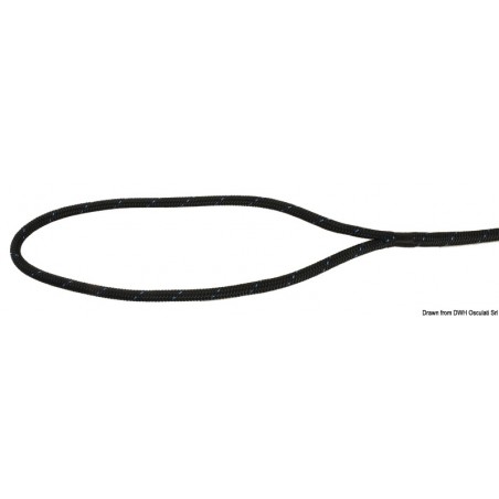 Schwarzer Festmacher aus Polyester, Ø 12 mm. 6 m. - Oskulati