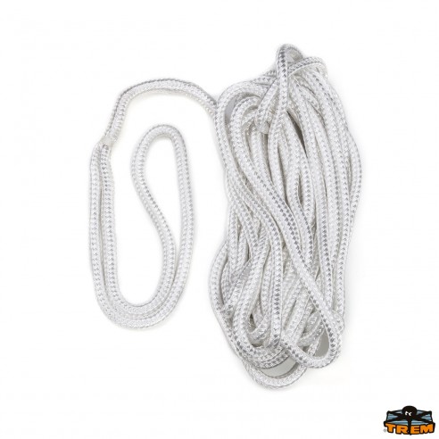 White polyester mooring line, Ø 18 mm, 12 m - Trem