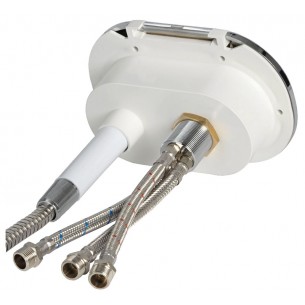 Oval shower cubicle with mixer and push-button shower Mizar 2