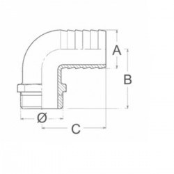 Connecteur de tuyau 90° filetage mâle 2