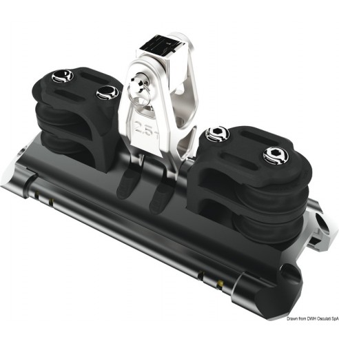 NTR mainsail carriage with oversized vertical support, double deflection pulleys - Lewmar