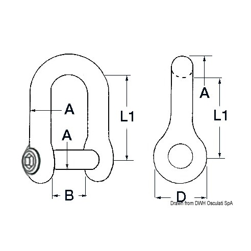 Shackle with recessed pin for...
