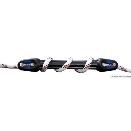 Amortisseur d'amarrage en caoutchouc U-Cleat 416 mm. pour cordages Ø12-16 mm. - Unimer