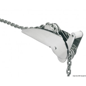 Classic fixed stainless steel roller for 20 kg anchors. - Osculati