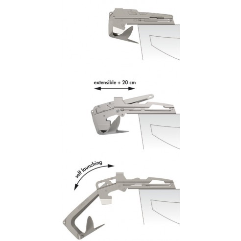 Mr. Fantastic stainless steel extendable tilting bowsprit for 10 kg anchors. - Osculati