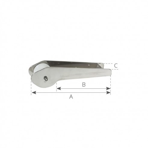 Fixed stainless steel bowsprit for 10 kg anchors.