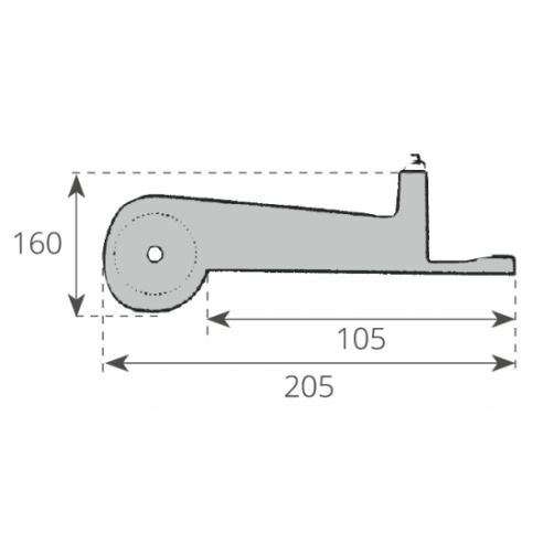 Fast baugrulle i rustfritt stål for 8 kg ankere.