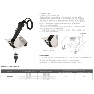 Attuatore elettrico MTT 301 mm. 12V - Uflex 2