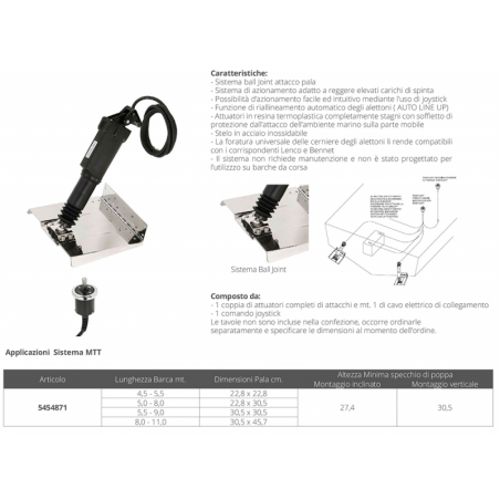MTT 301 mm 12V elektrisk aktuator - Uflex