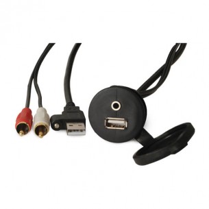 Connecteur AUX USB/3,5 mm Fusion® monté sur le panneau