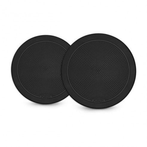 Black 120 W Round FM Series Full-Range Marine Speakers - Fusion