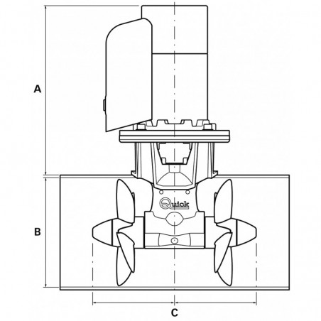 Quick BTQ250-140 12V 8kW baugpropell