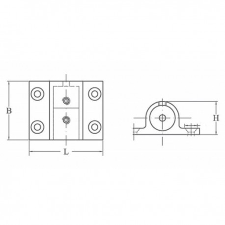 Seitliche Buchse aus rostfreiem Stahl AISI 316