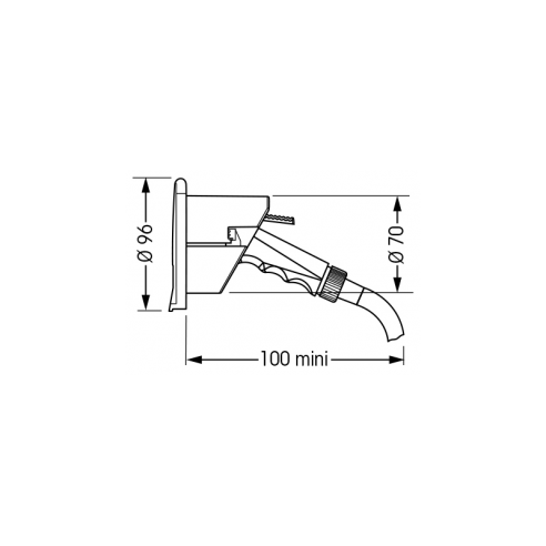 Runde Nische mit Handbrause
