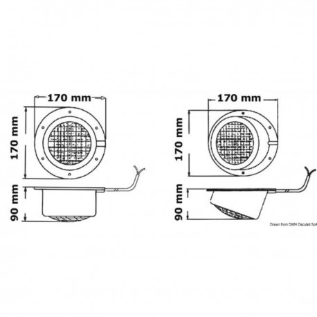 Lampe de bain en ABS blanc, totalement étanche