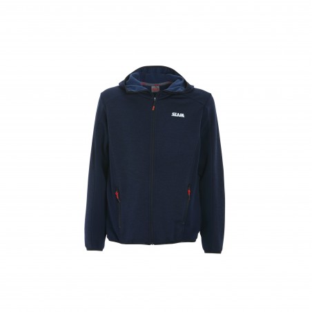 Act Hooded Power Fleece tröja mörkblå - Slam
