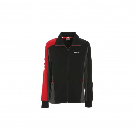 Sudadera Deck Fz de mujer negro/rojo/gris - Slam