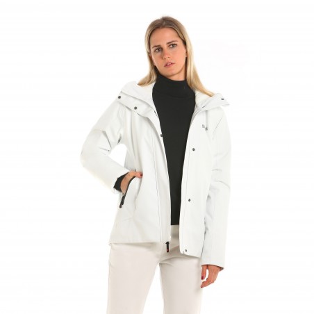 Women's Act Hooded Ins Off White Jacket - Slam