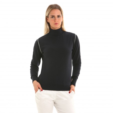 Pull à col roulé Indra pour femme marine foncé - Slam